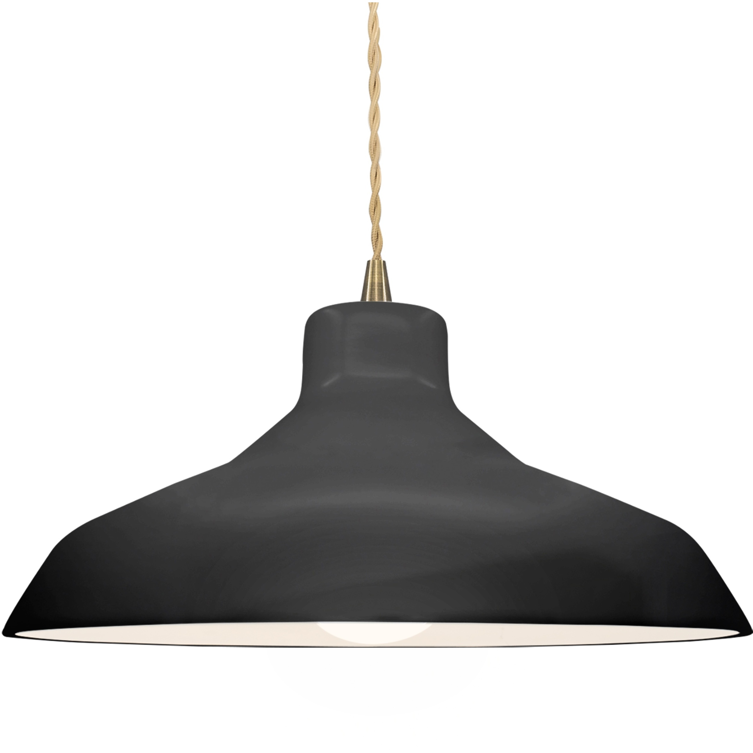 Radiance LED 15.5 inch Gloss Black and Matte White and Antique Brass Pendant Ceiling Light
