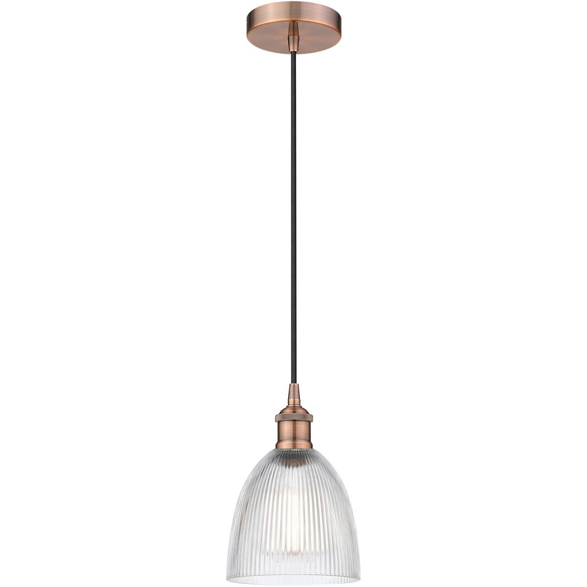 Edison Castile 1 Light 6 inch Antique Copper Mini Pendant Ceiling Light