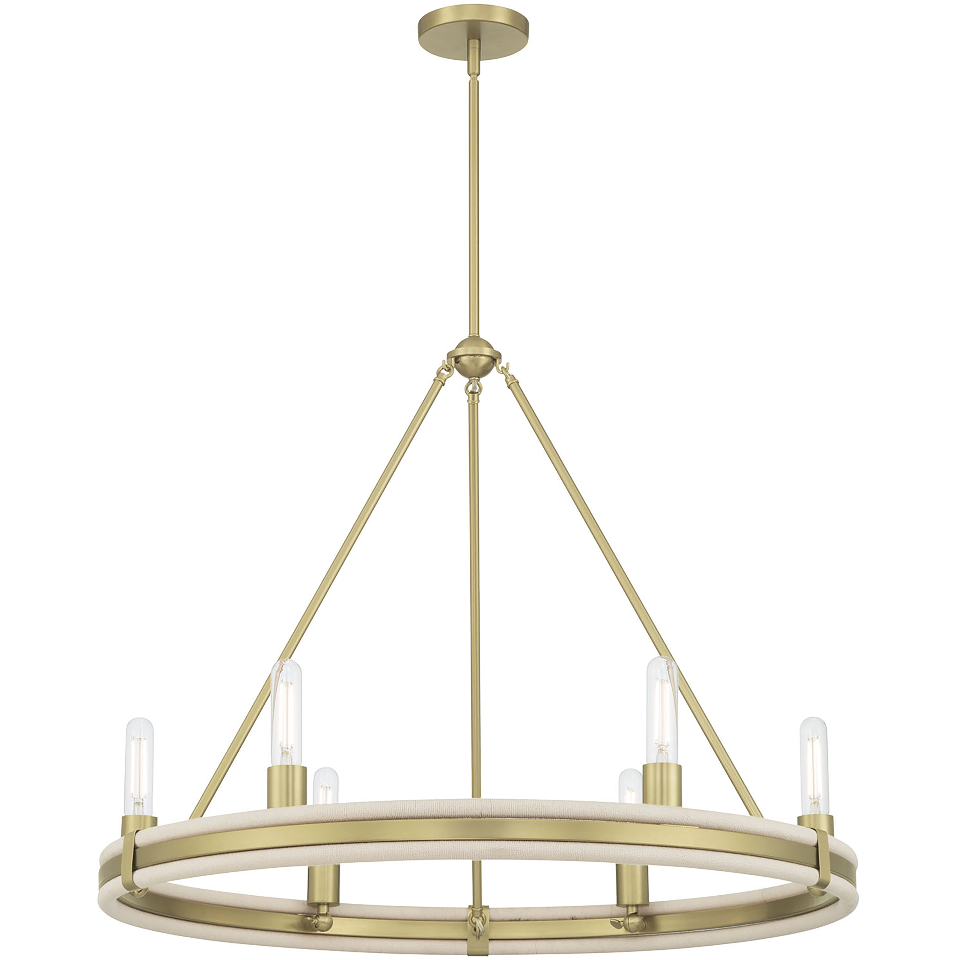 Rovessa 6 Light 32 inch Vintage Brass Chandelier Ceiling Light