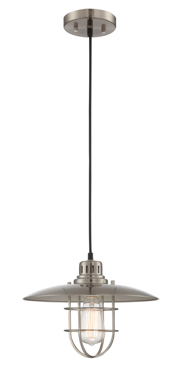 Lanterna II 1 Light 12.5 inch Polished Steel Pendant Ceiling Light