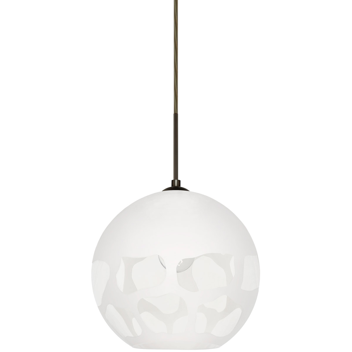 Rocky 1 Light 10 inch Bronze Cord Pendant Ceiling Light in Incandescent, White Glass