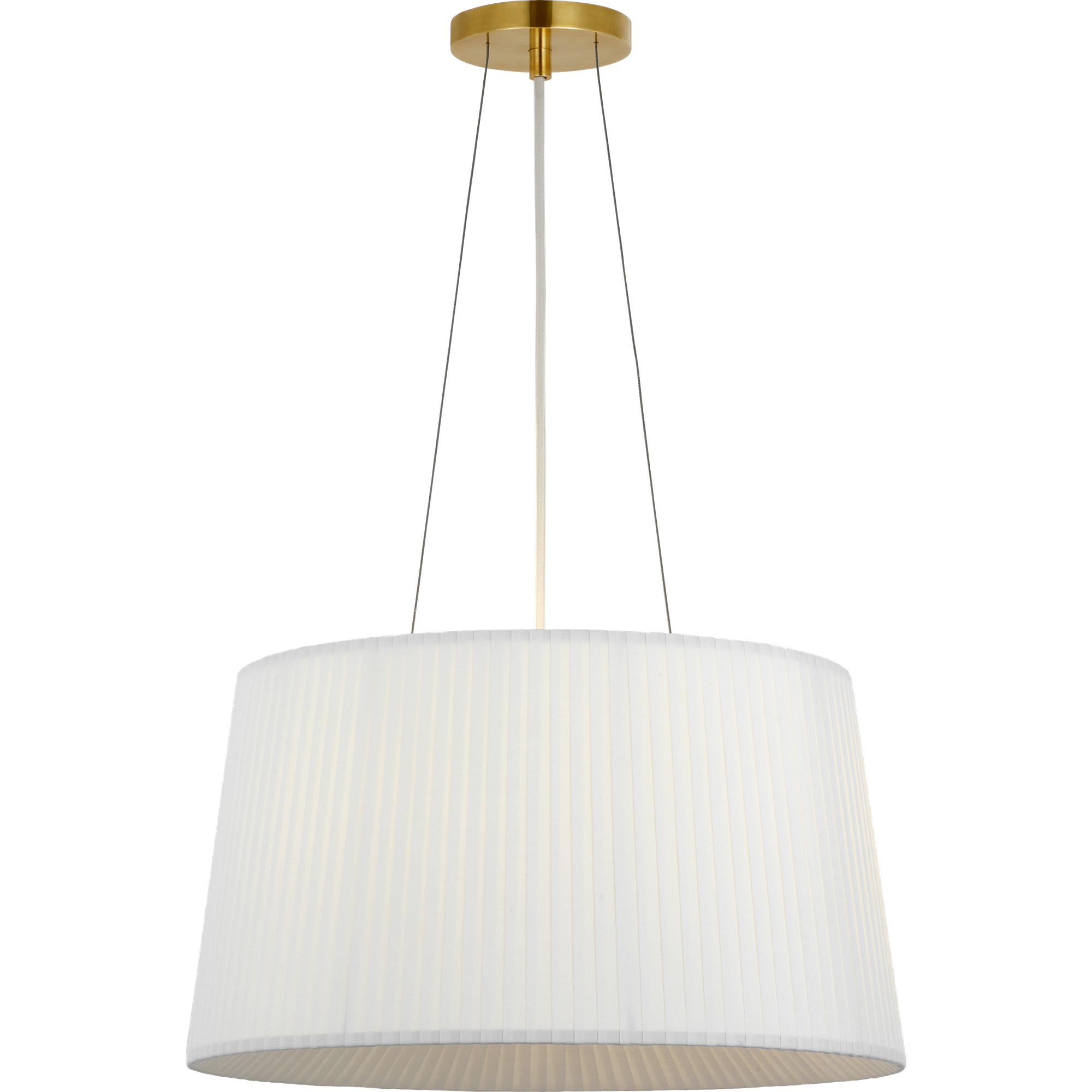 Barbara Barry Halo LED 19 inch Soft Brass Fabric Hanging Shade Ceiling Light
