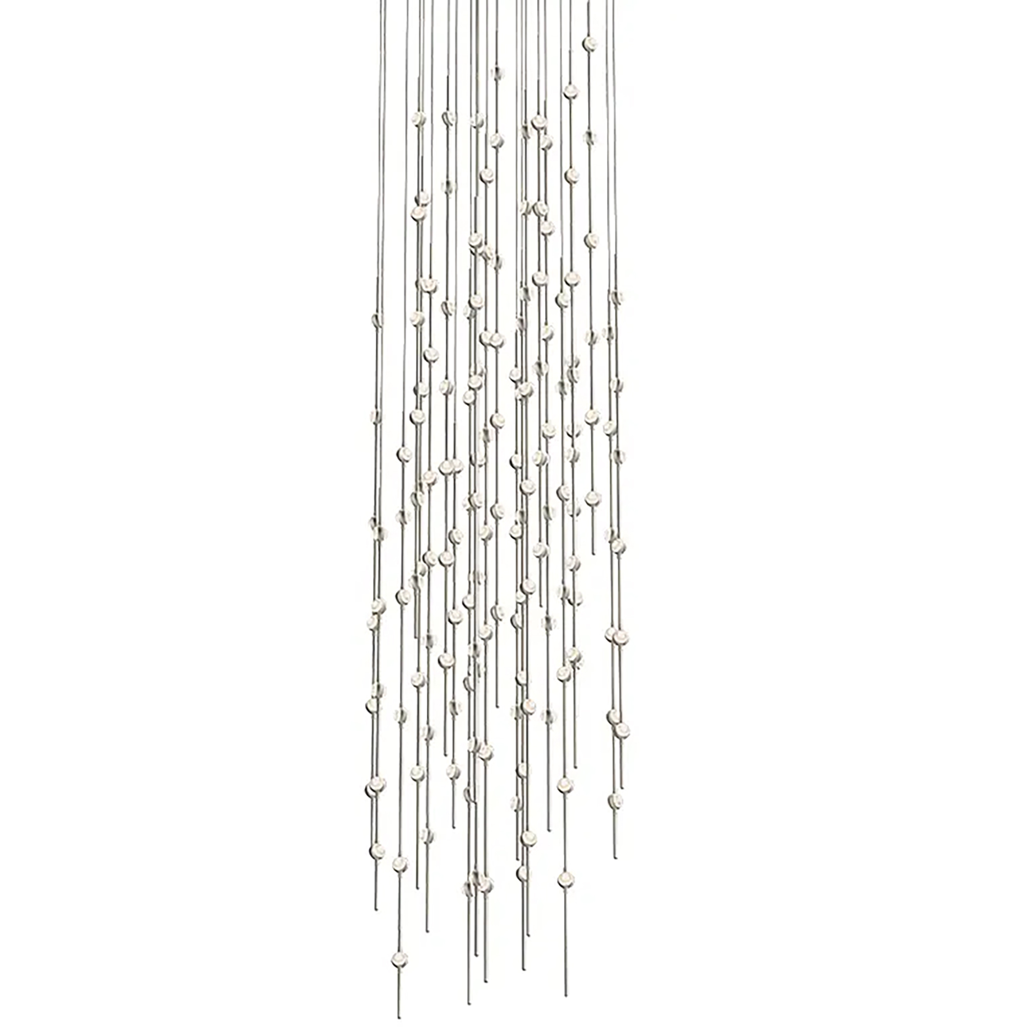 Constellation Andromeda LED 25 inch Satin Nickel Chandelier Ceiling Light in 3000K, Clear Faceted Acrylic, 10 FT. Cord