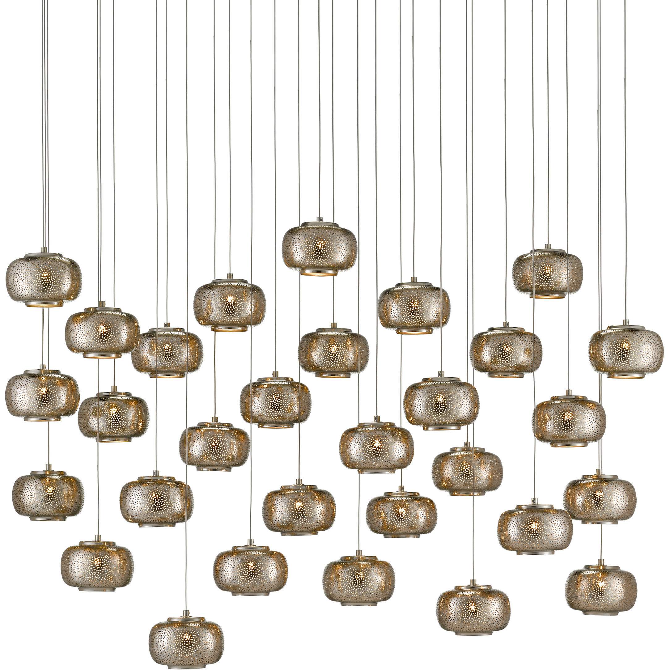 Pepper 30 Light 54 inch Silver Multi-Drop Pendant Ceiling Light