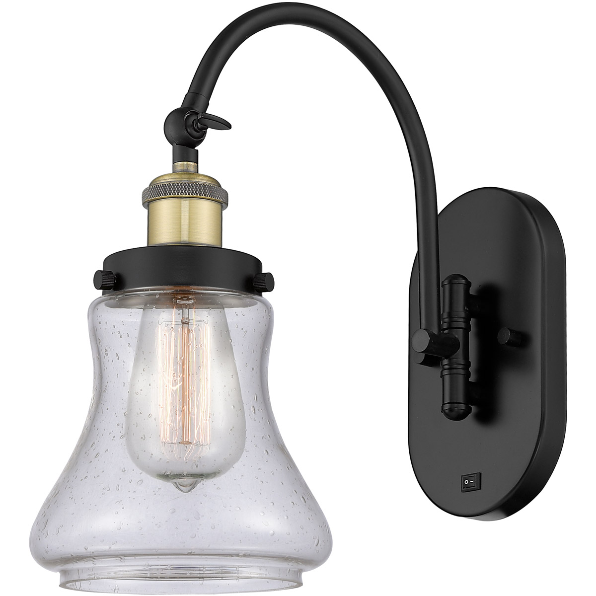Franklin Restoration Bellmont LED 7 inch Black Antique Brass Sconce Wall Light
