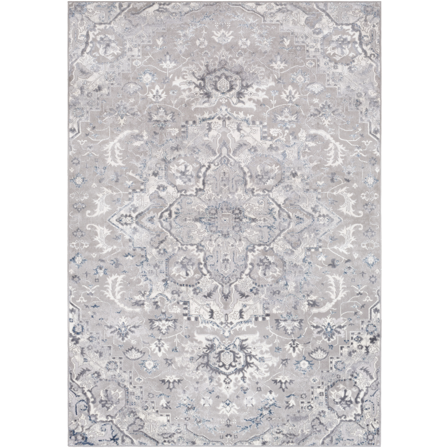 Katmandu 35 X 24 inch Medium Gray/Charcoal/Denim/Ivory/Light Gray Rugs