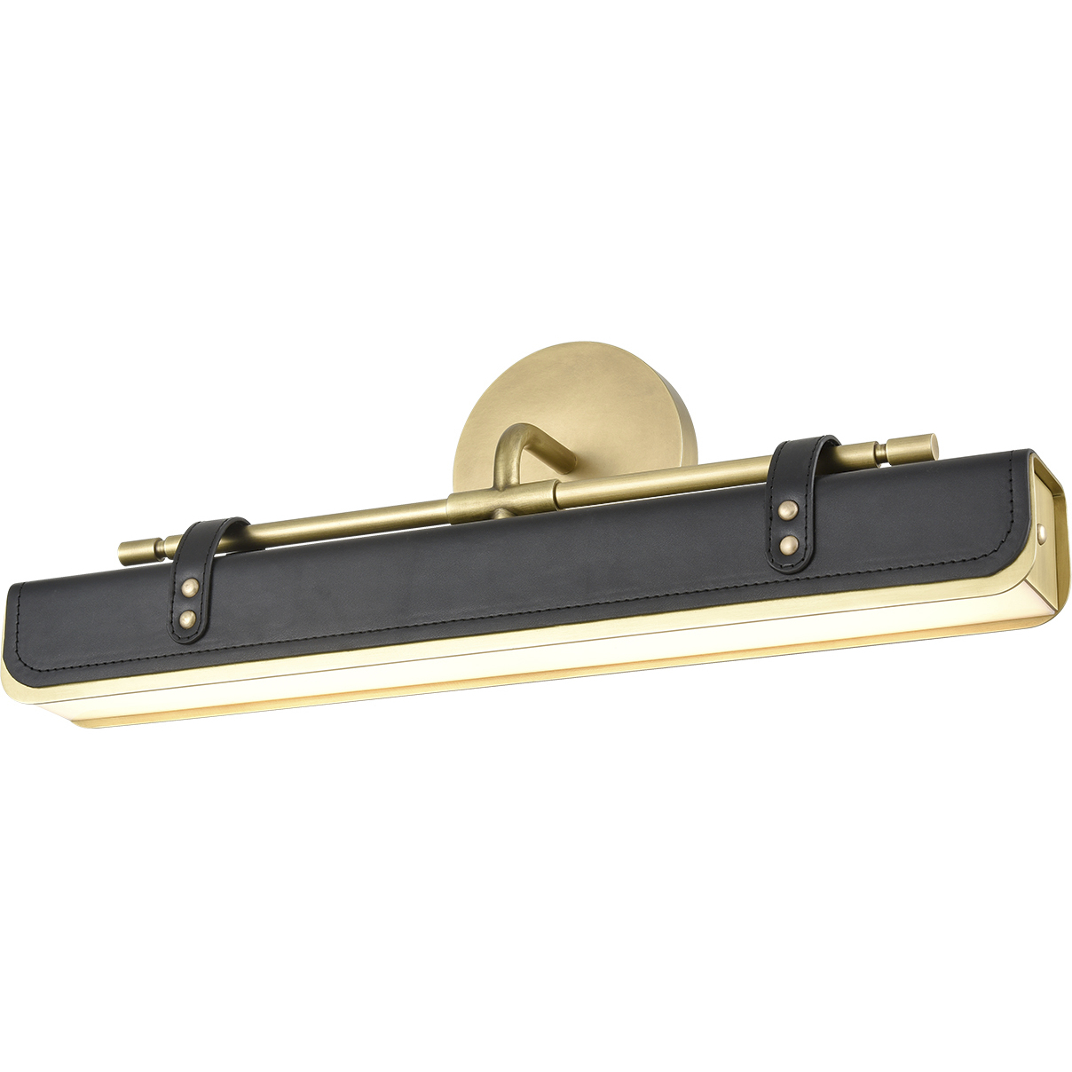 Valise LED 21.65 inch Vintage Brass and Tuxedo Leather Wall/Vanity Light Wall Light