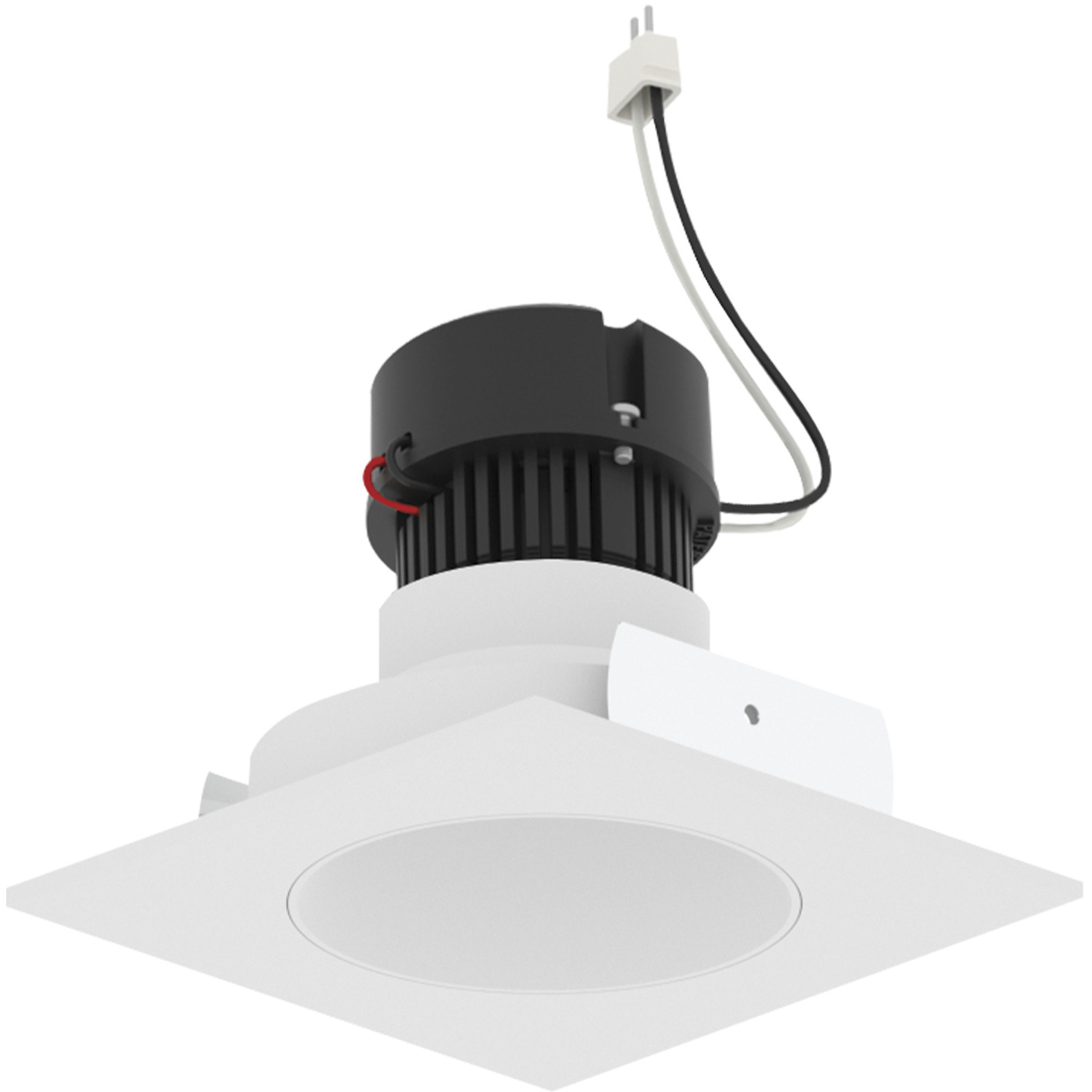 Pearl Warm White Reflector / Warm White Flange LED Square Retrofit Reflector with Round Aperture in 4000K, 4" Retrofit