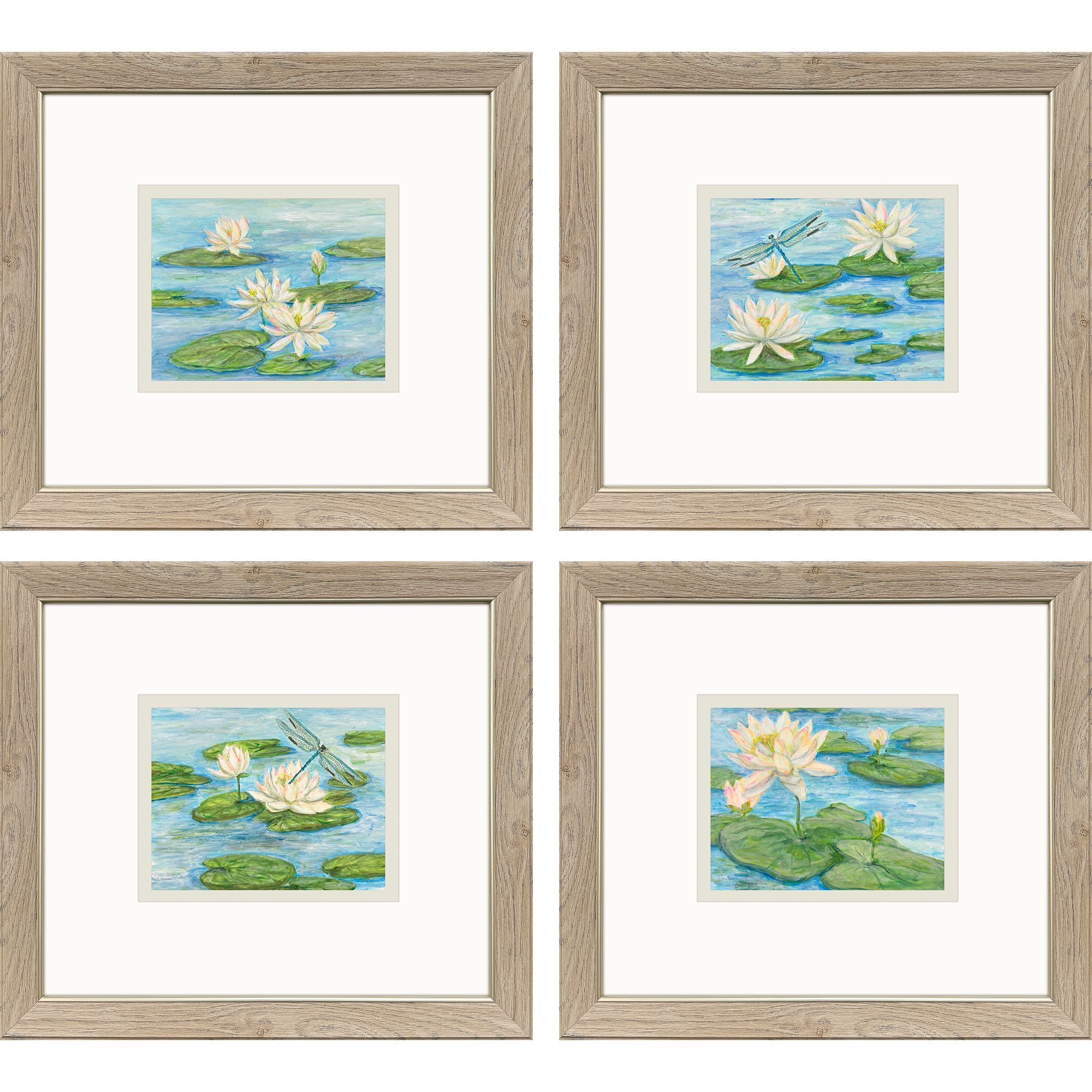 Serenity in Bloom Blue and Green and Multi and Yellow Framed Art, Propac