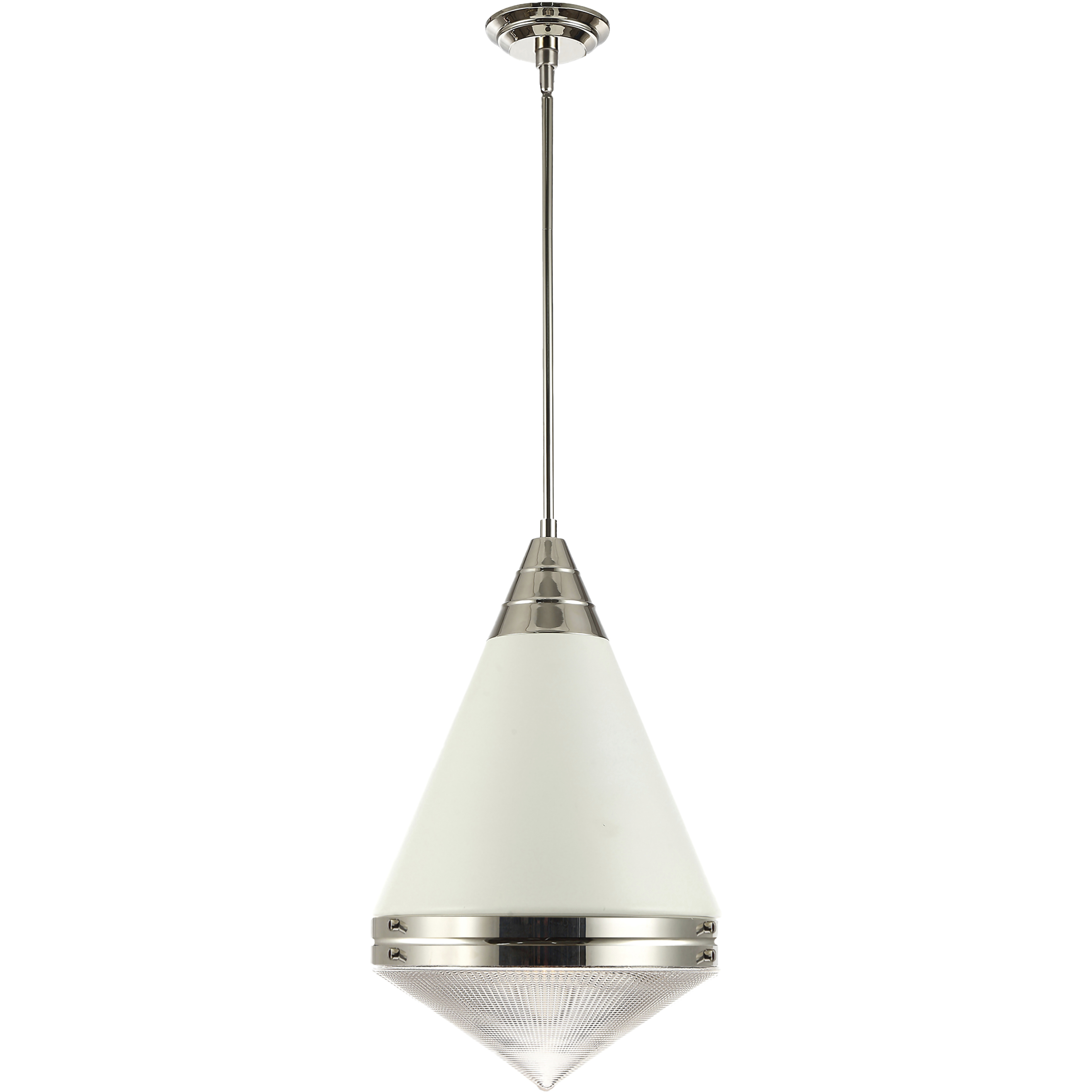 Hargreaves 1 Light 13.5 inch White and Polished Nickel Single Pendant Ceiling Light