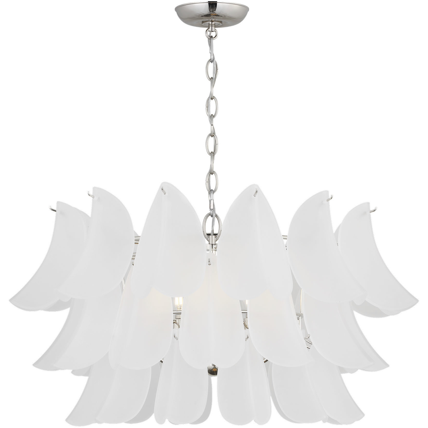 C&M by Chapman & Myers Chloe 5 Light 31.75 inch Polished Nickel Chandelier Ceiling Light