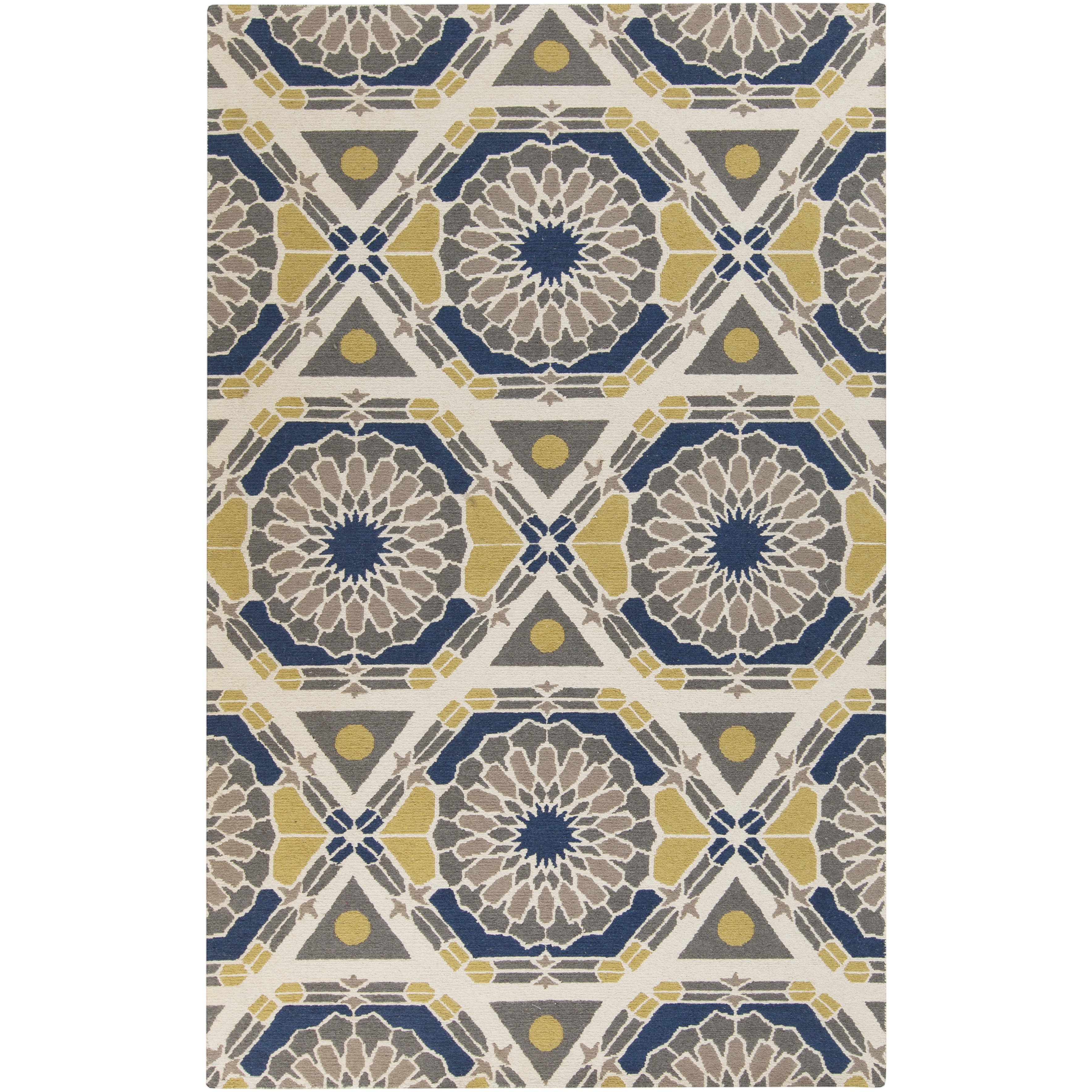 Kaleidoscope 36 X 24 inch Ivory, Wheat, Navy Rug