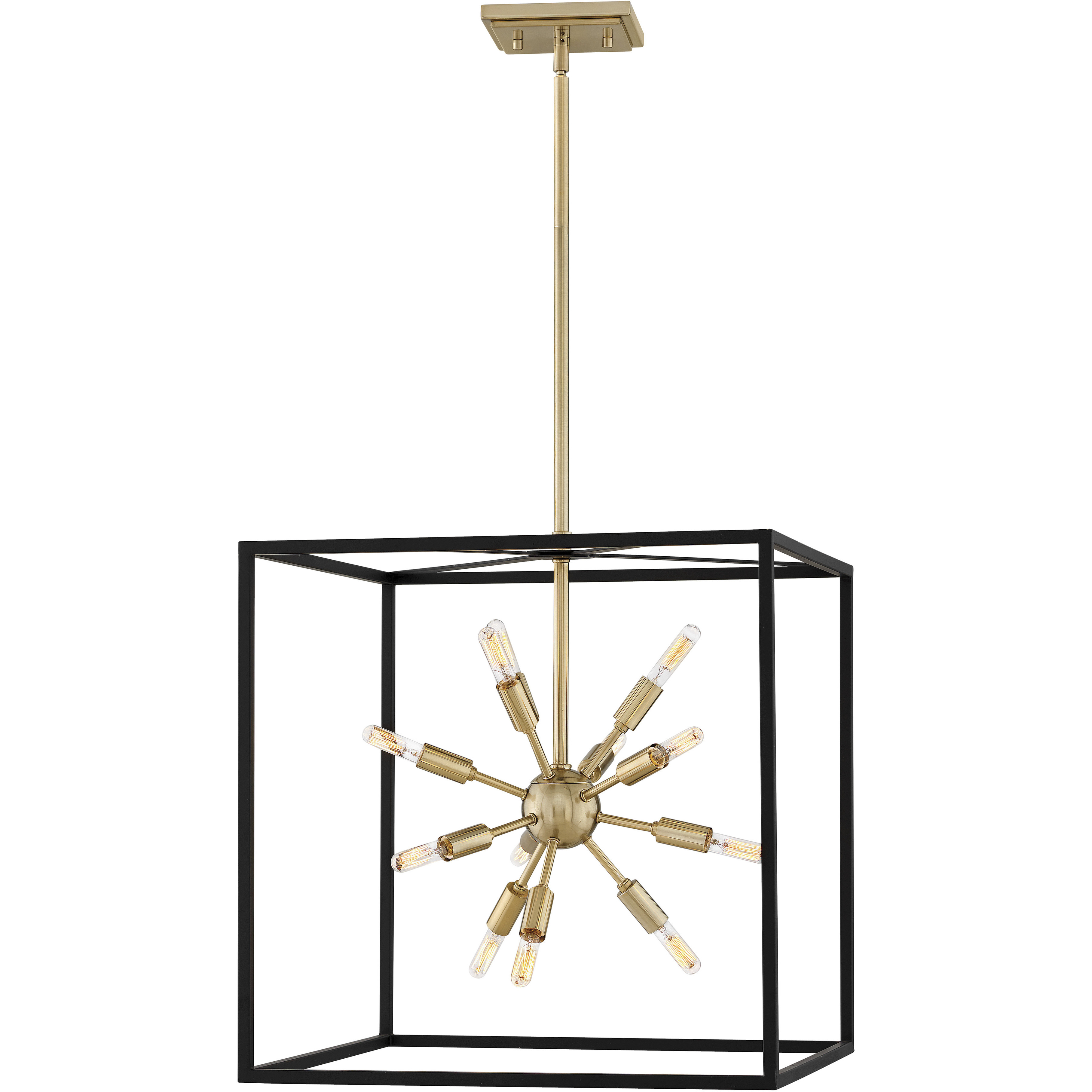 Lisa McDennon Aros 12 Light 20 inch Black with Warm Brass Indoor Chandelier Ceiling Light
