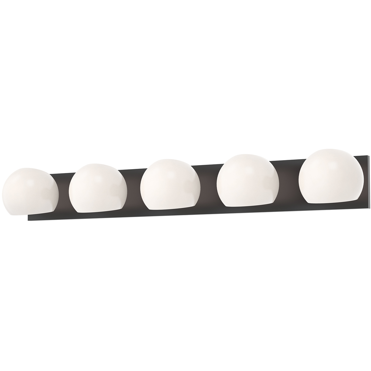 Willow 5 Light 39.38 inch Matte Black Bath Vanity Wall Light in Opal Glass