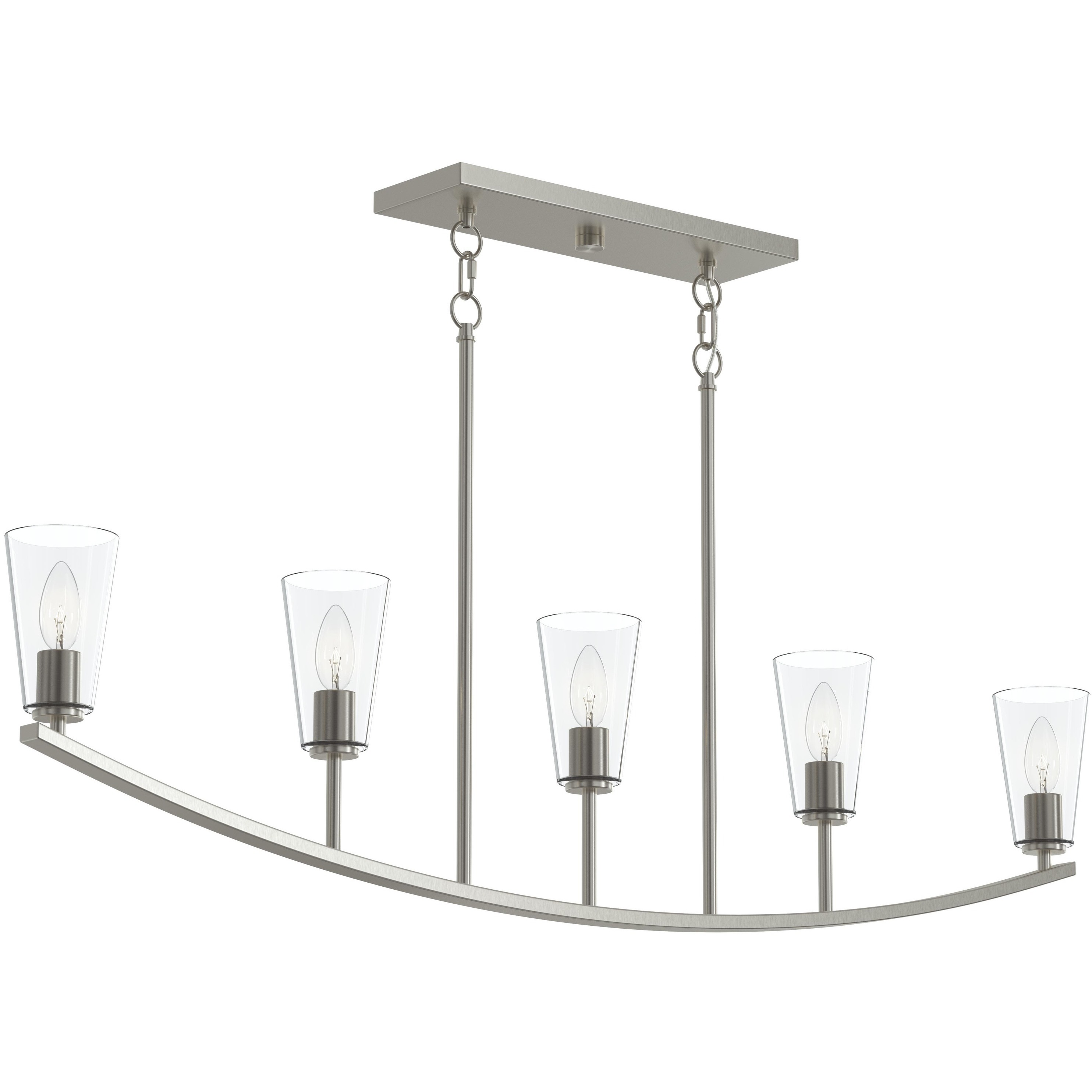 Jheni 5 Light 46 inch Brushed Nickel Linear Chandelier Ceiling Light