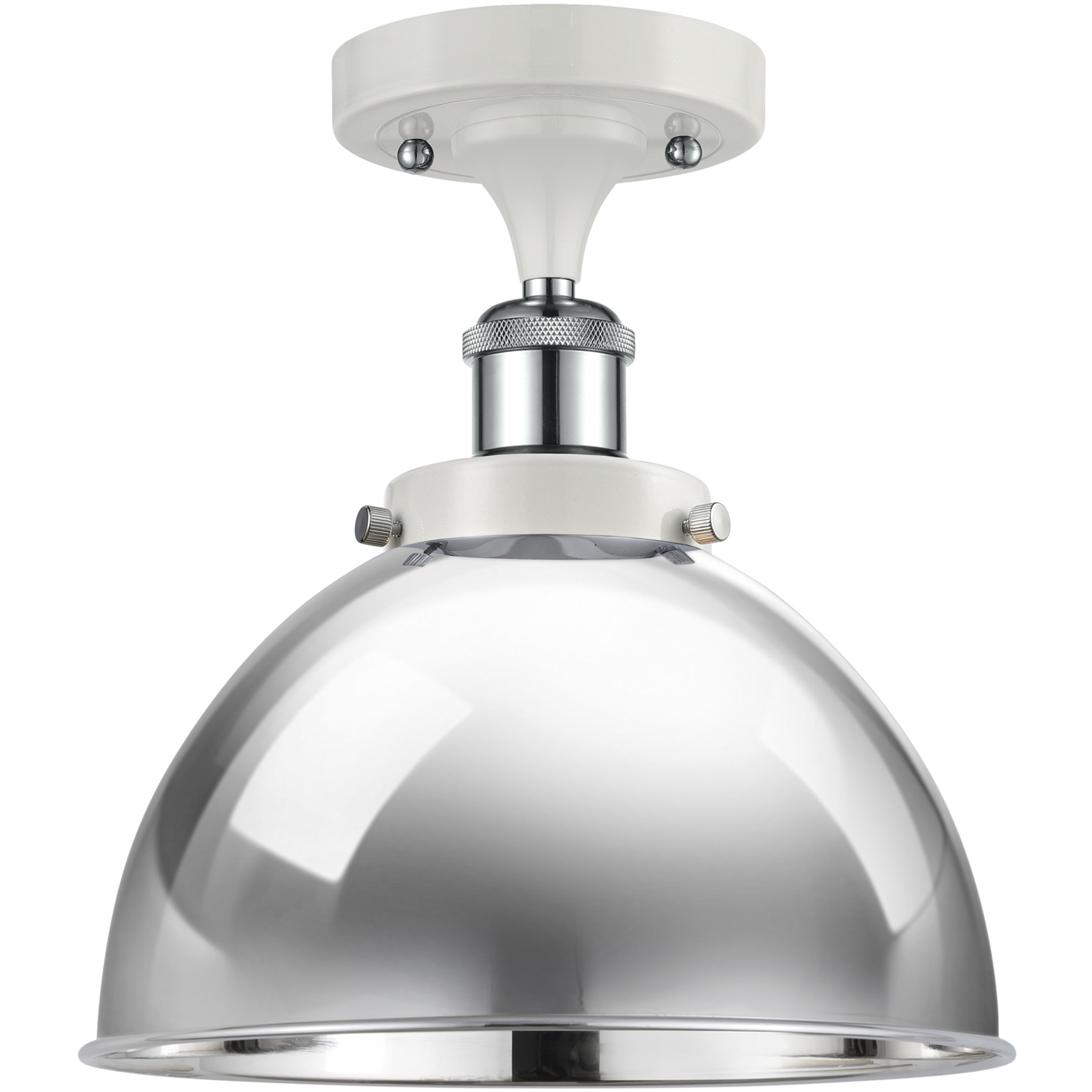 Ballston Urban 1 Light 10 inch White and Polished Chrome Semi-Flush Mount Ceiling Light