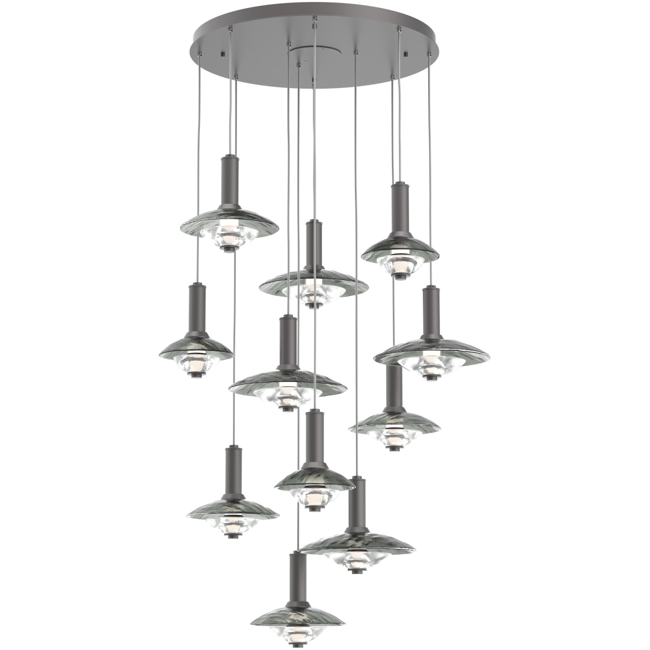 Cirrus LED 43.5 inch Graphite Multi-Pendant Ceiling Light in Smoke Granite