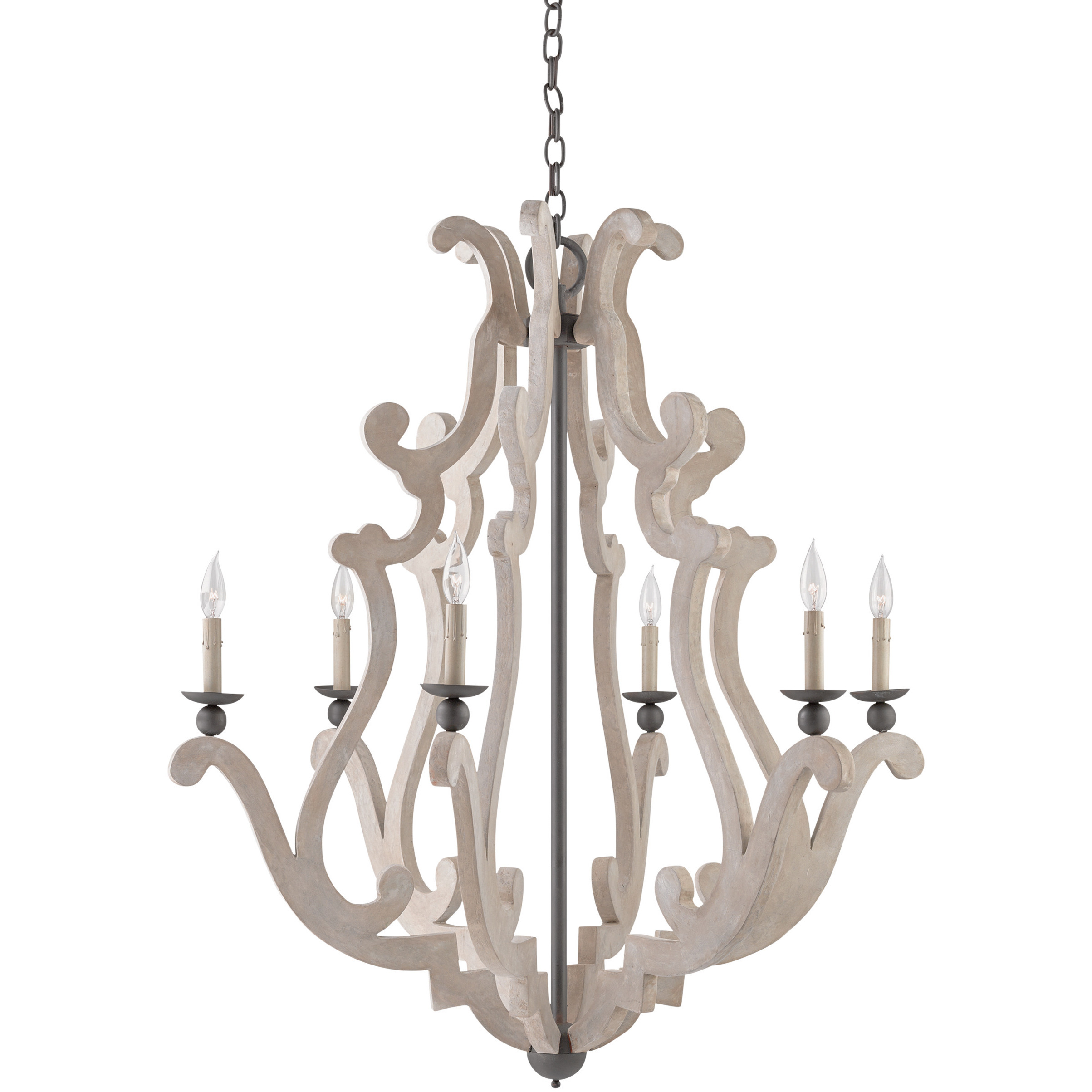 Durand 6 Light 38 inch Old Iron Chandelier Ceiling Light