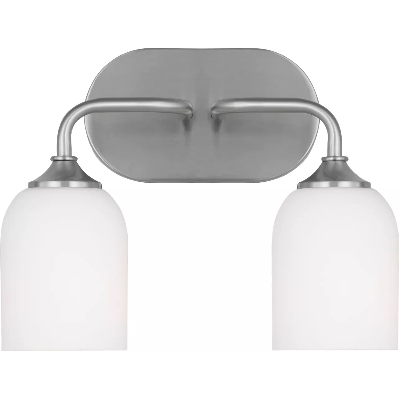 Emile 2 Light 13.25 inch Brushed Steel Wall Bath Fixture Wall Light