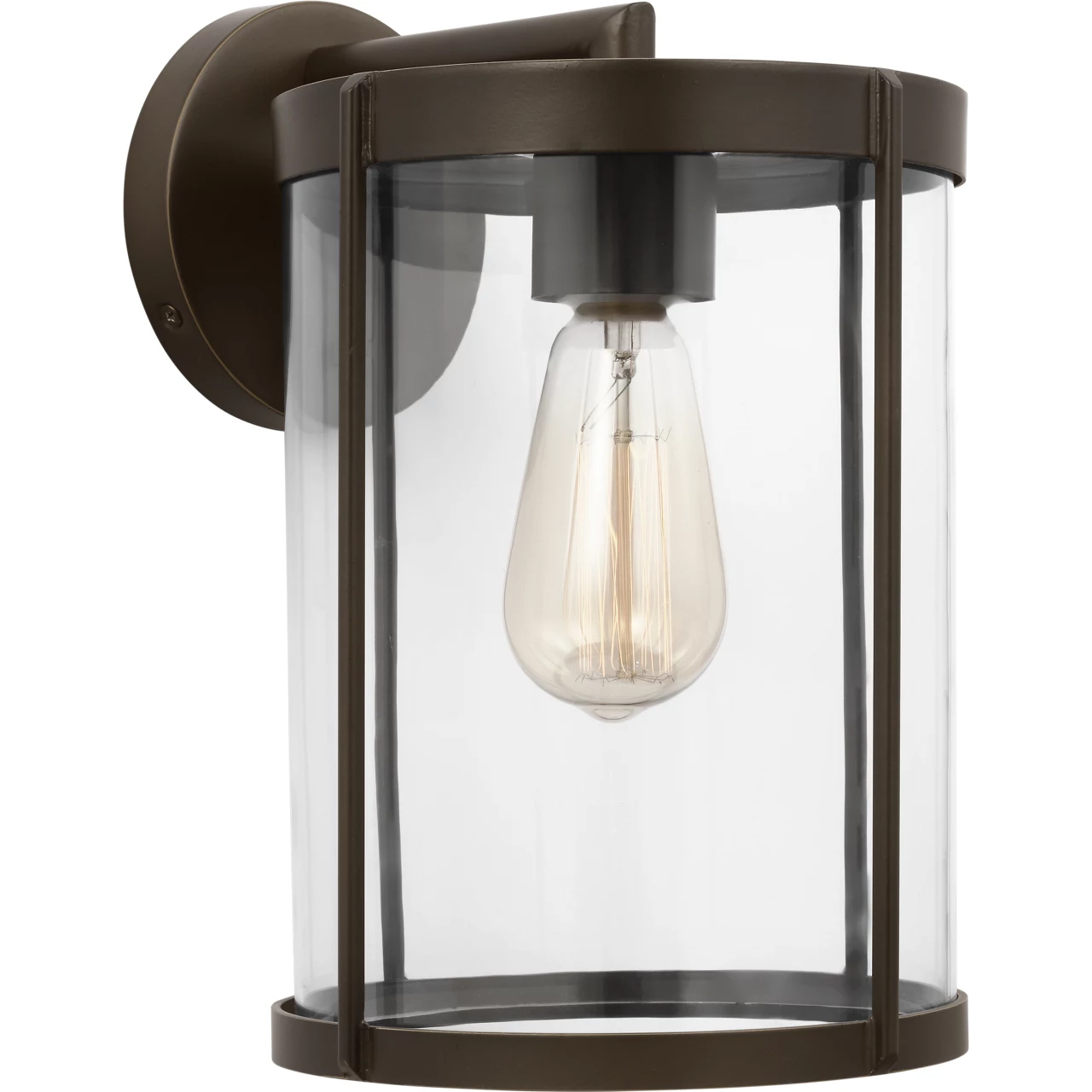 Luning 1 Light 12 inch Antique Bronze Outdoor Wall Lantern in Incandescent, Clear Glass, Medium