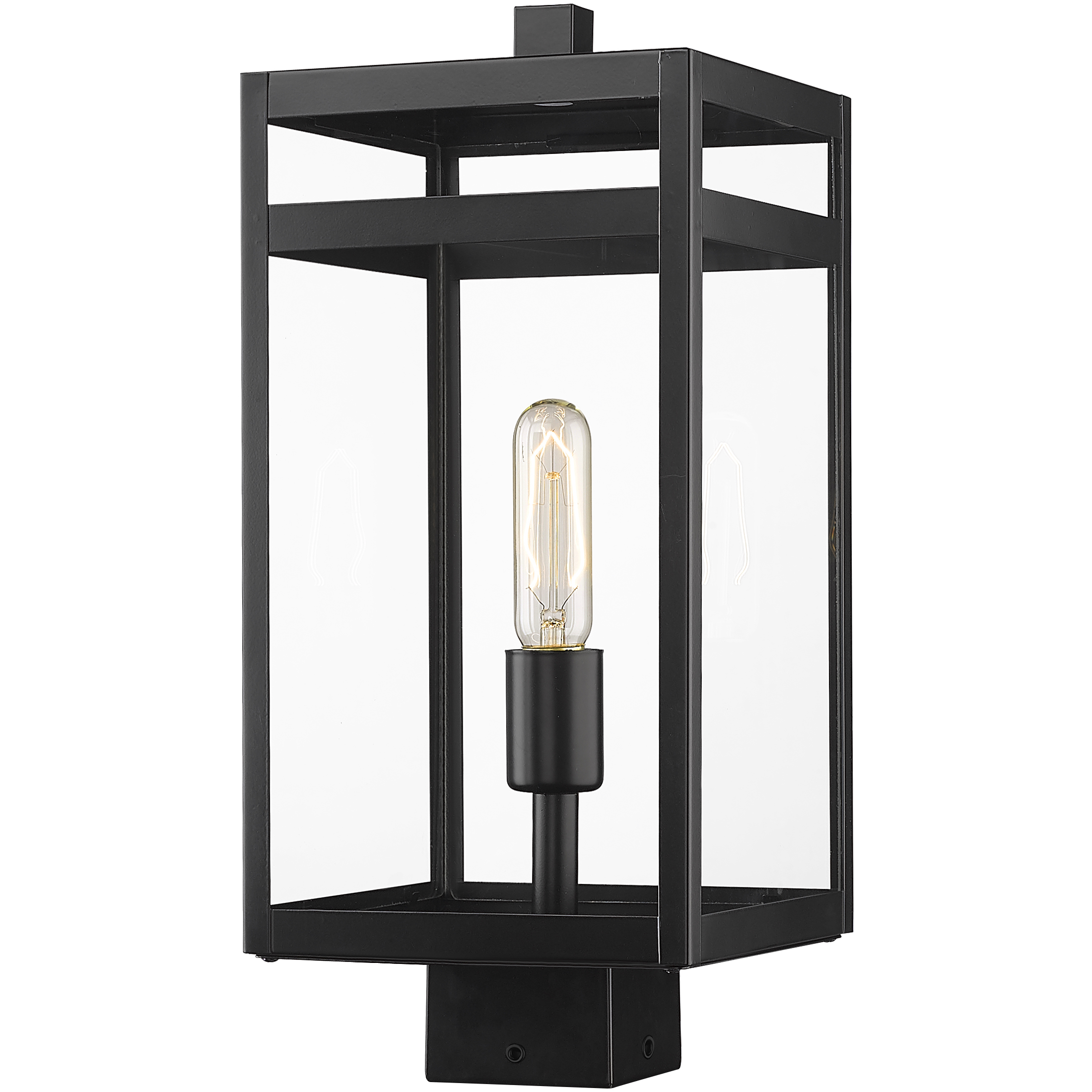 Nuri 1 Light 17.5 inch Black Outdoor Post Mount Fixture