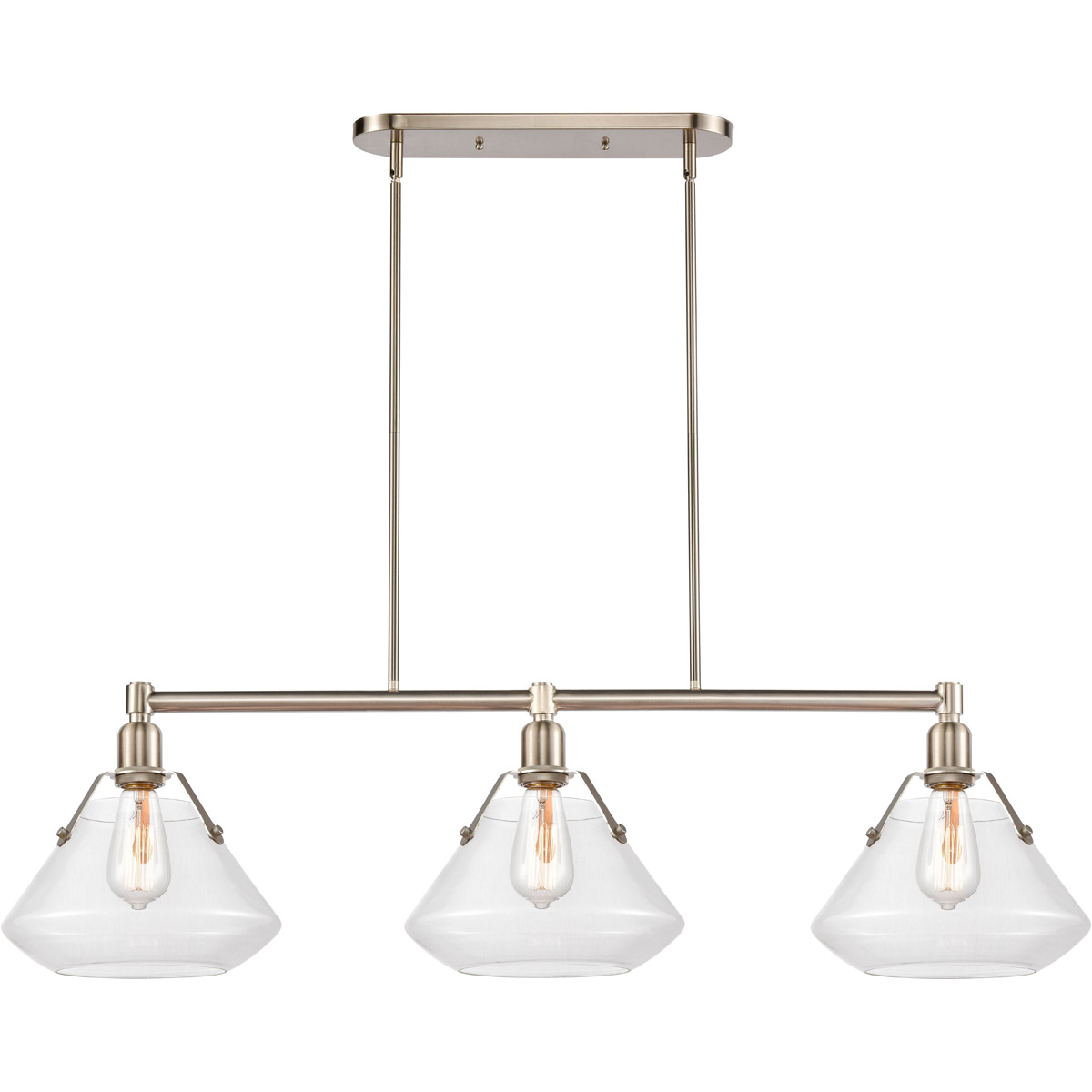 Luna 3 Light 41.75 inch Satin Nickel Island Light Ceiling Light