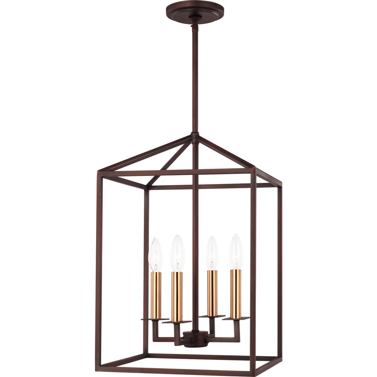 Perryton 4 Light 12.25 inch Bronze Foyer Pendant Ceiling Light, Small