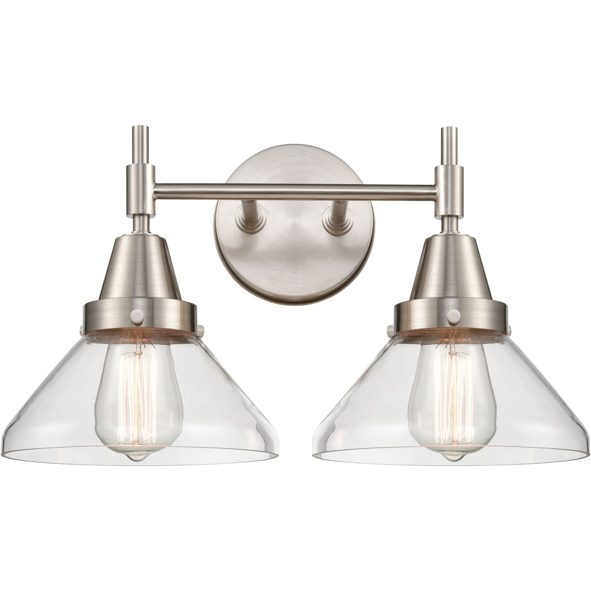 Caden LED 17 inch Satin Nickel Bath Vanity Light Wall Light in Clear Glass