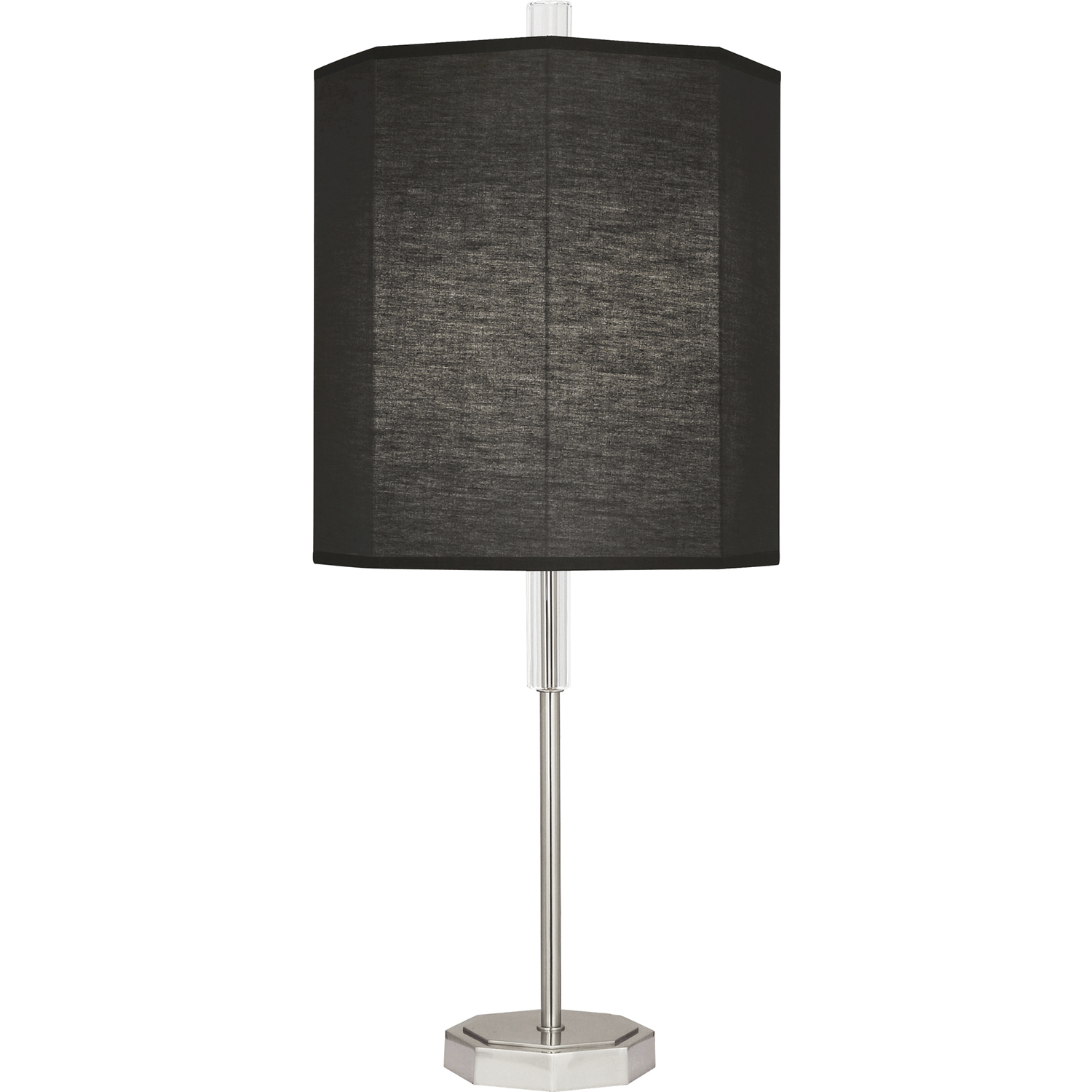 Kate 32.5 inch 150 watt Polished Nickel Table Lamp Portable Light in Raven Black
