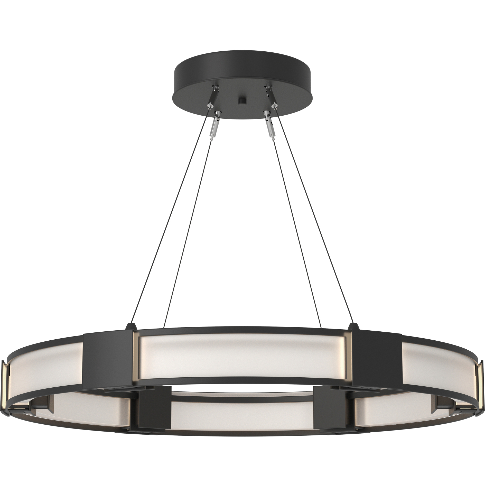 Aura 6 Light 28.9 inch Black Pendant Ceiling Light in Frosted