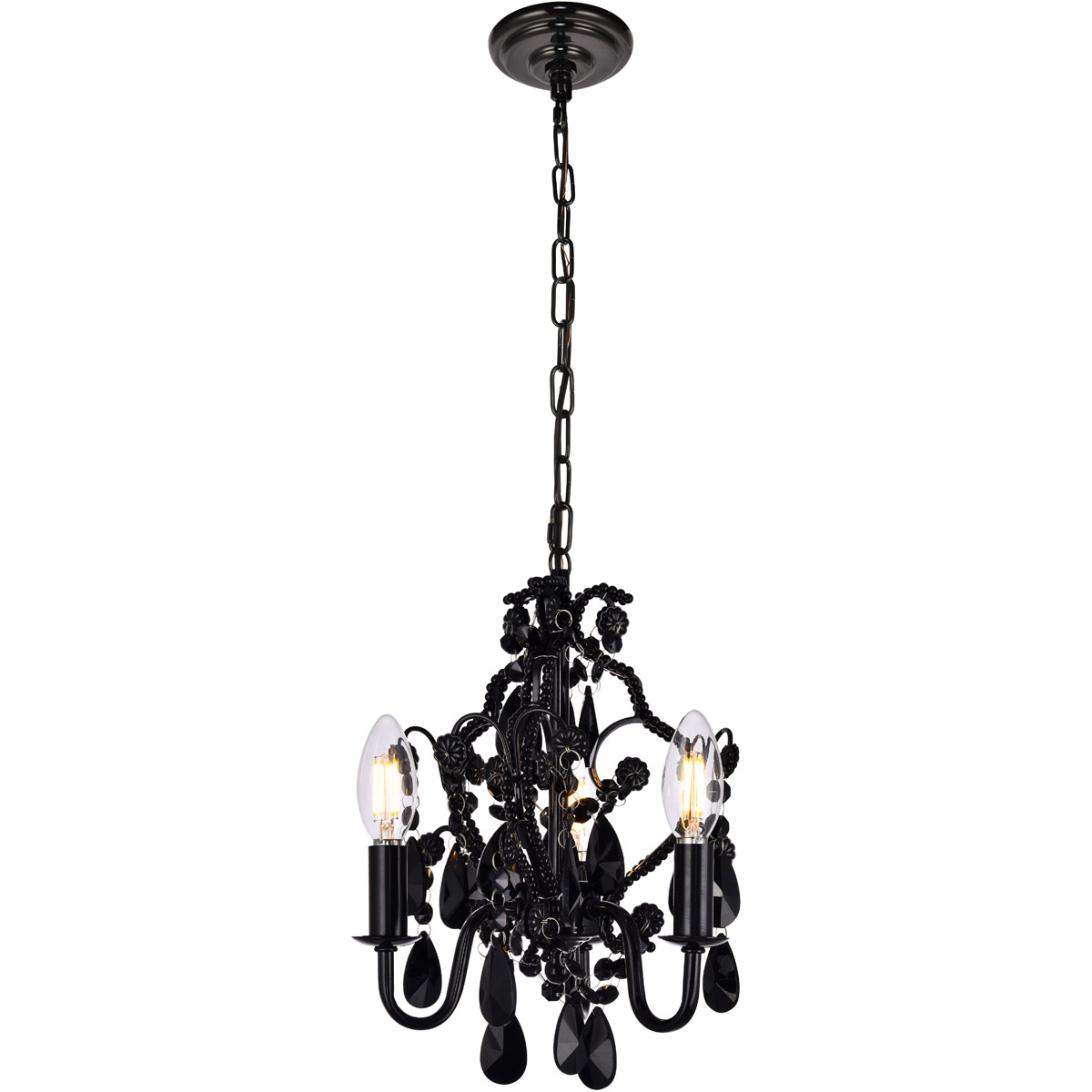Karter 3 Light 9.5 inch Polished Black Pendant Ceiling Light