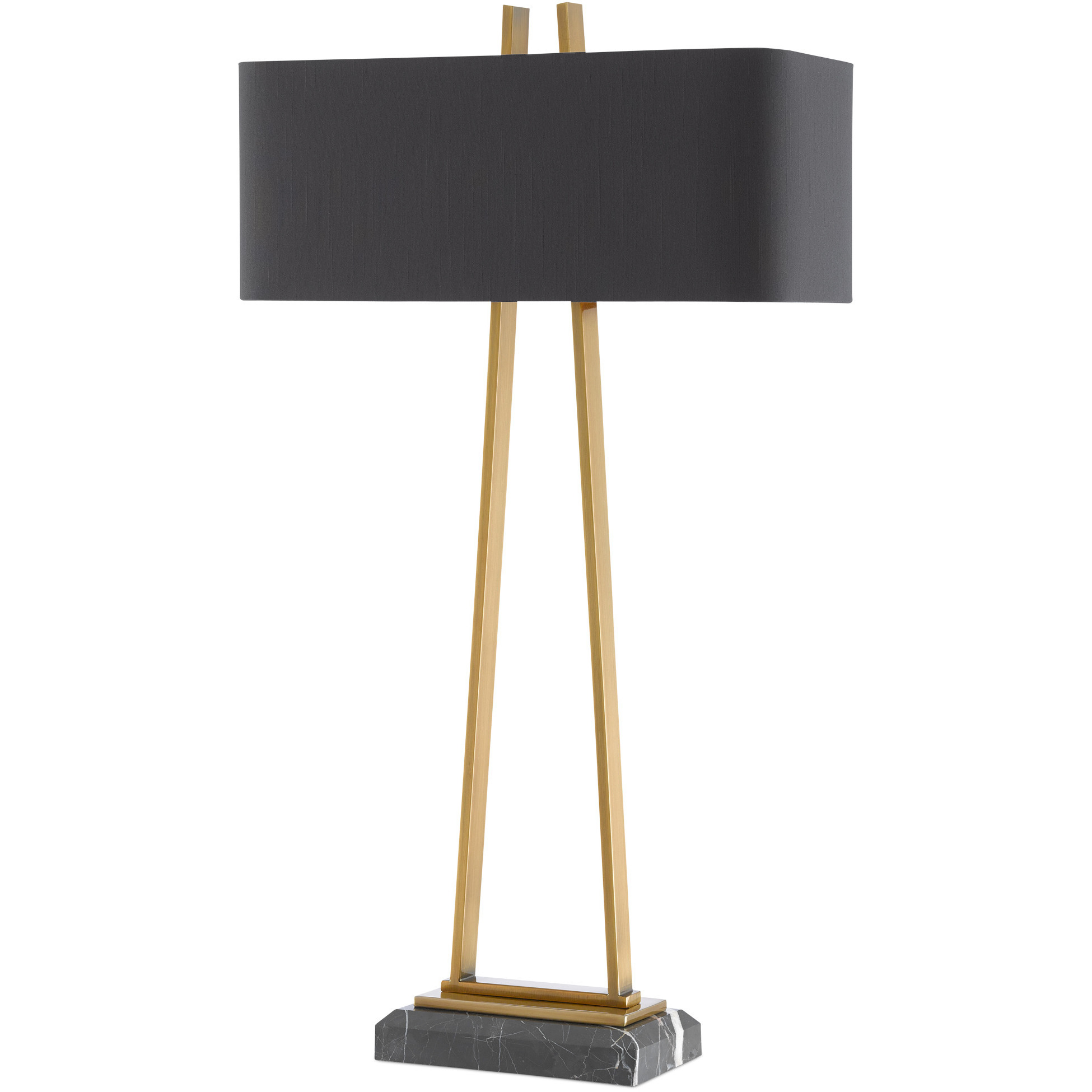 Adorn 32.75 inch 25 watt Antique Brass and Black Table Lamp Portable Light, Large