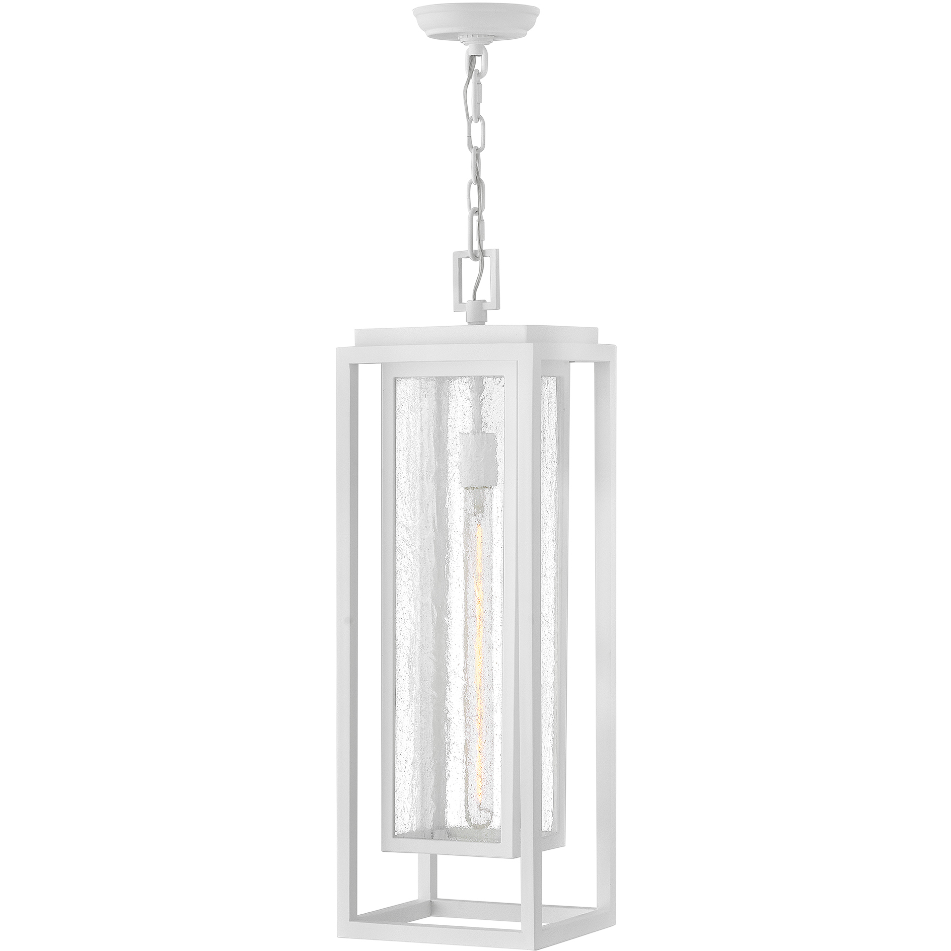 Estate Series Republic 1 Light 9 inch Textured White Outdoor Hanging Lantern, Coastal Elements