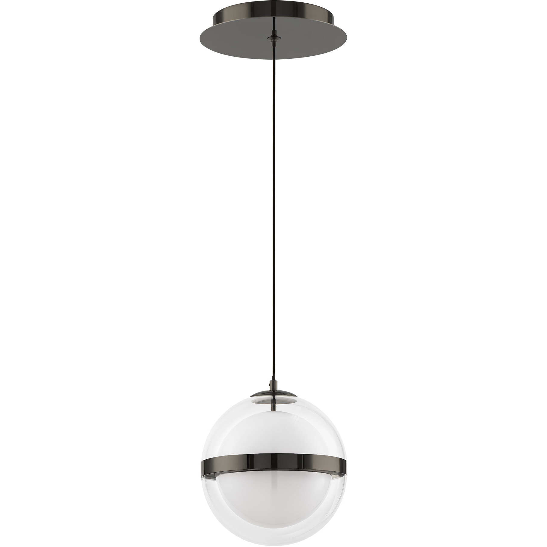 Cyllindra LED 6 inch Black Chrome Pendant Ceiling Light in 3500K, Black/Chrome, dweLED
