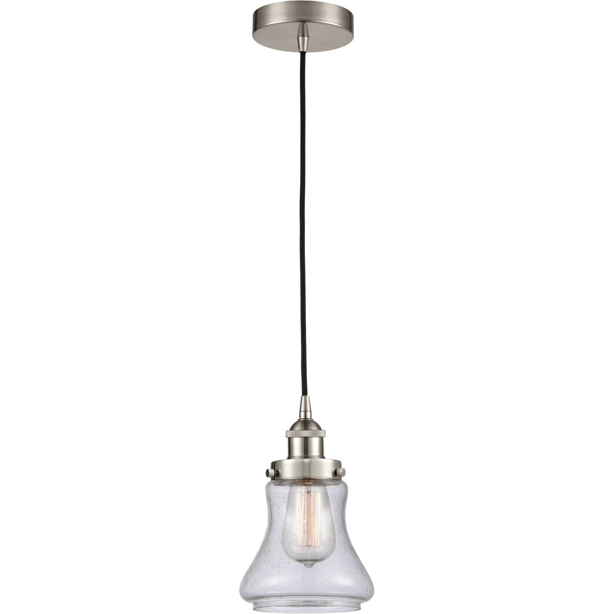 Edison Bellmont 1 Light 6 inch Brushed Satin Nickel Mini Pendant Ceiling Light