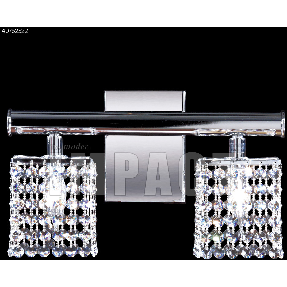 Contemporary 2 Light 14 inch Silver Vanity Wall Light