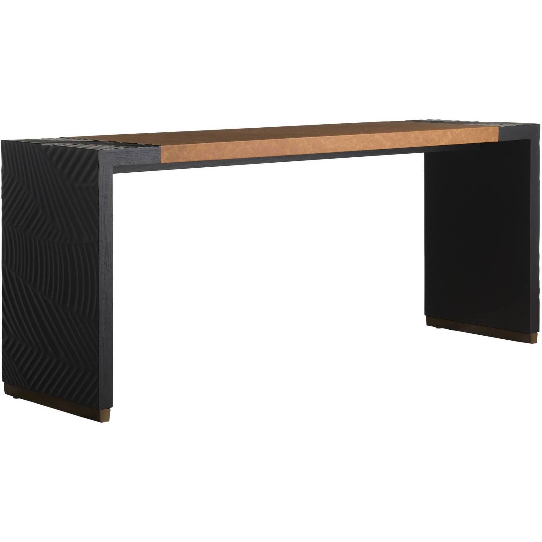 Drift 72 inch Mottled Brown and Black and Antique Bronze Console