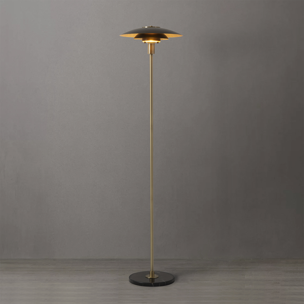 Rancho Mirage 61 inch 9 watt Matte Black and Weathered Brass Floor Lamp Portable Light