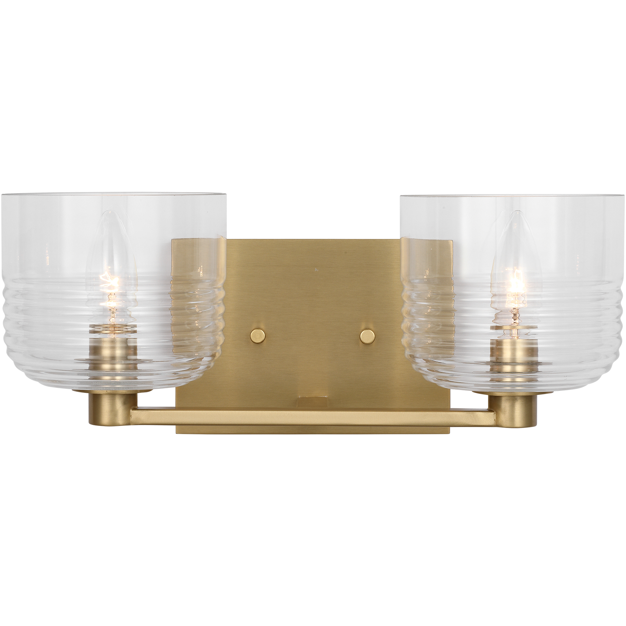 Drew & Jonathan Lochdale 2 Light 14.75 inch Satin Brass Vanity Light Wall Light, Medium