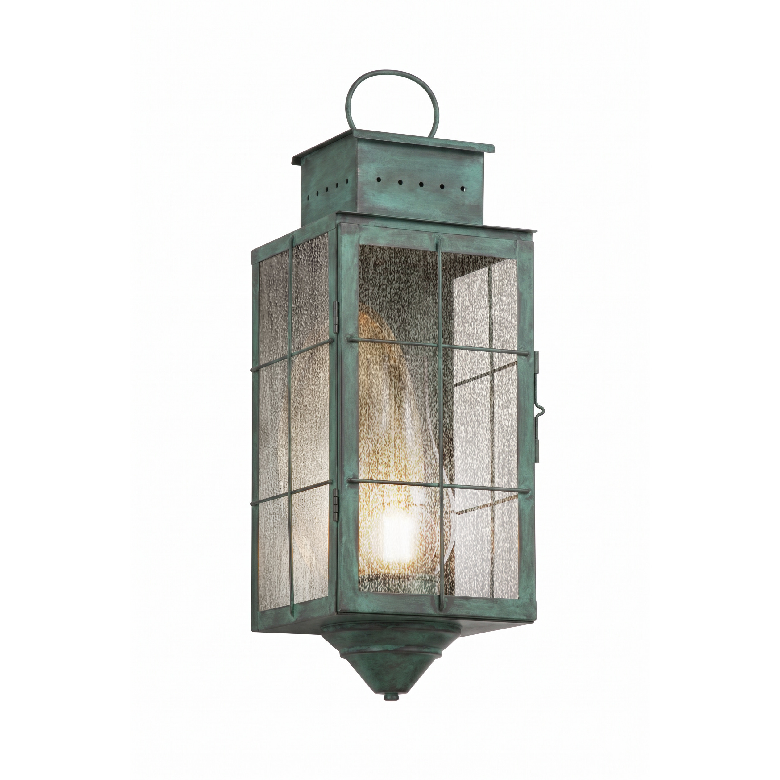 Norfield 1 Light 20.25 inch Verde Green Outdoor Sconce in Seedy Glass, Brass Traditions by Innovations Lighting