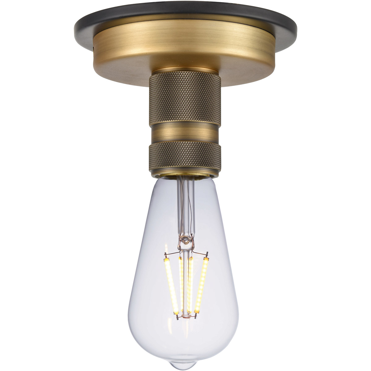 Restoration Aurora LED 2.5 inch Black Brushed Brass Flush Mount Ceiling Light