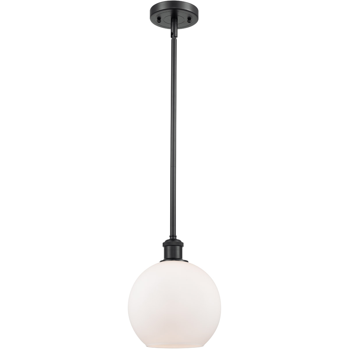 Ballston Athens 1 Light 8 inch Matte Black Pendant Ceiling Light in Matte White Glass, Ballston