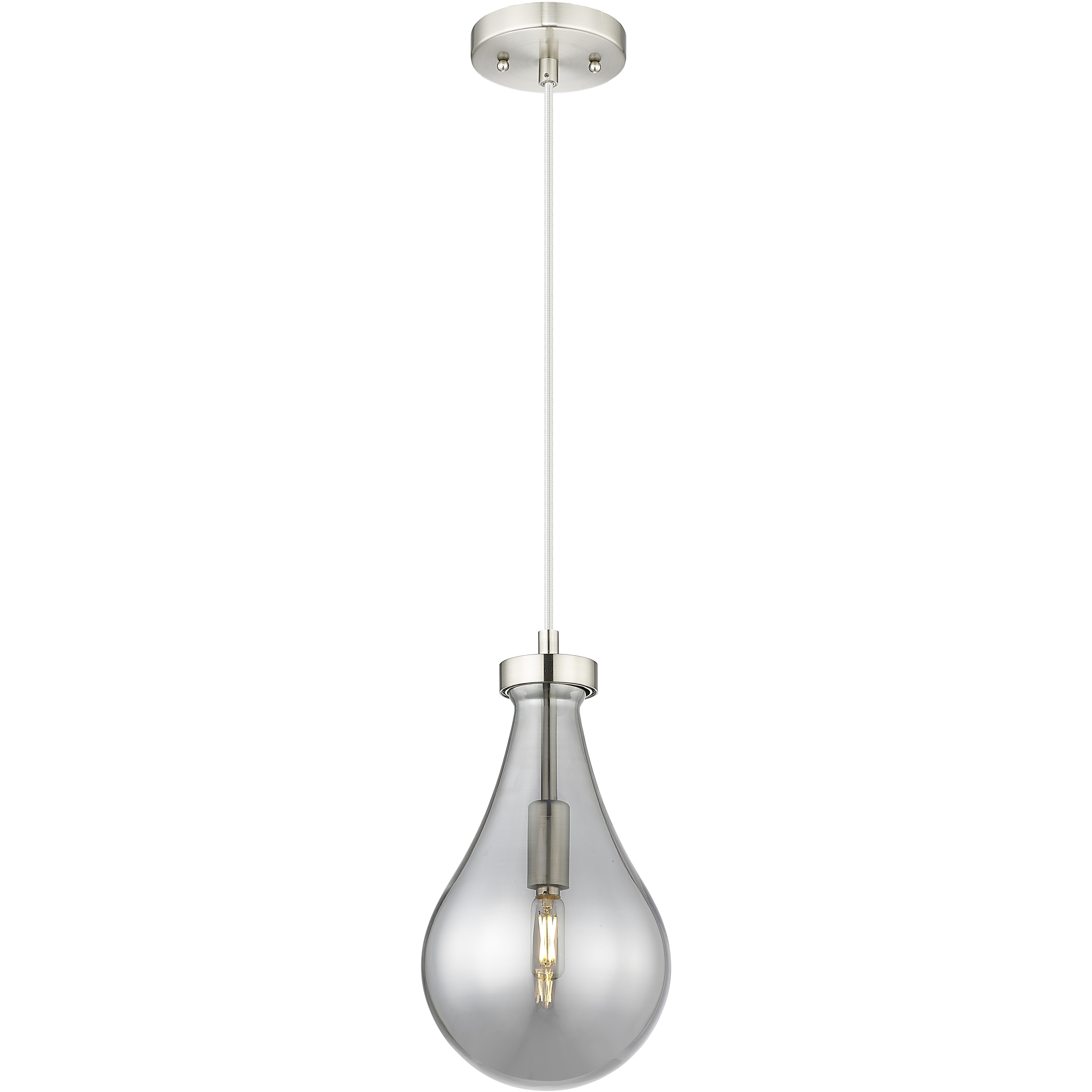 Owego 1 Light 7 inch Satin Nickel Pendant Ceiling Light in Light Smoke Glass