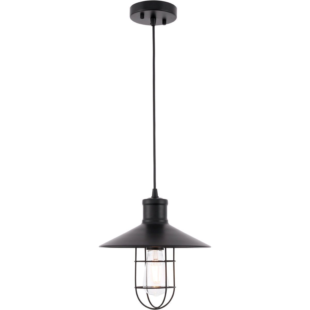 Flaneur 1 Light 10.6 inch Black Pendant Ceiling Light
