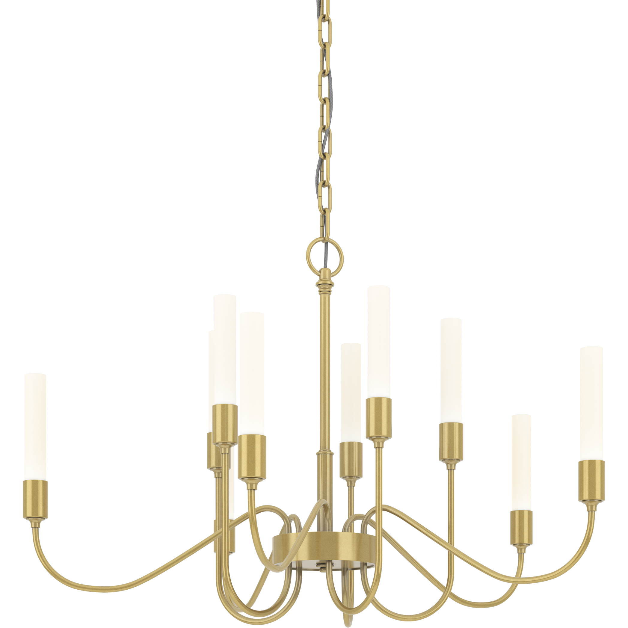 Lisse 10 Light 28.3 inch Modern Brass Chandelier Ceiling Light