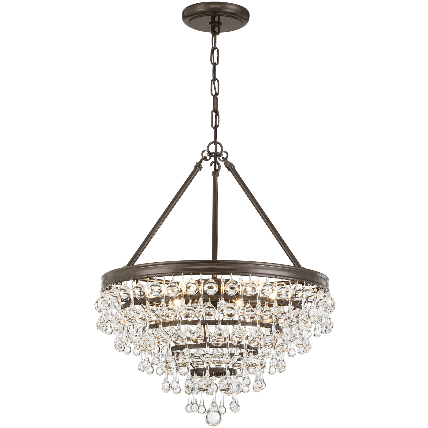 Calypso 6 Light 20 inch Vibrant Bronze Chandelier Ceiling Light