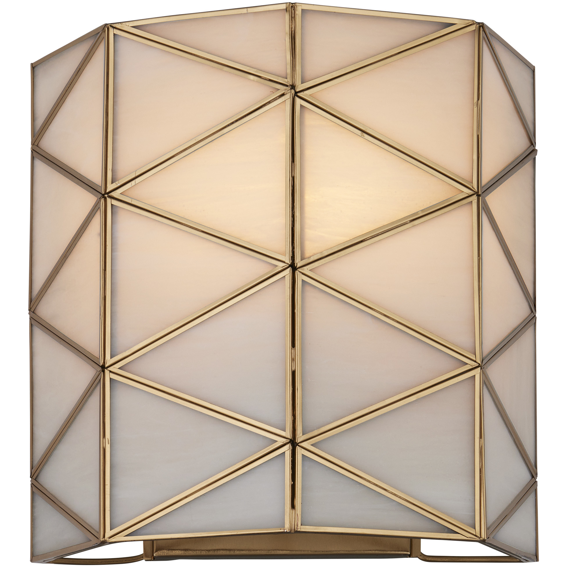 Polyhedron 1 Light 12 inch Brass Wall Sconce Wall Light