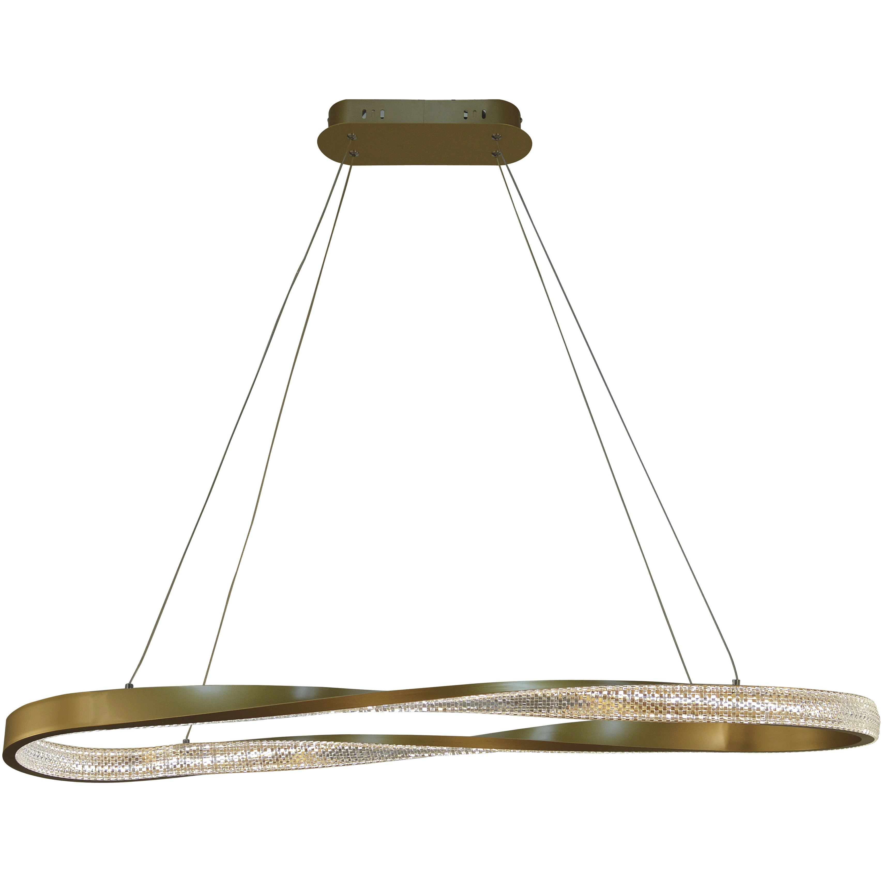 Oakley LED 40 inch Brushed Gold Dining Chandelier Ceiling Light