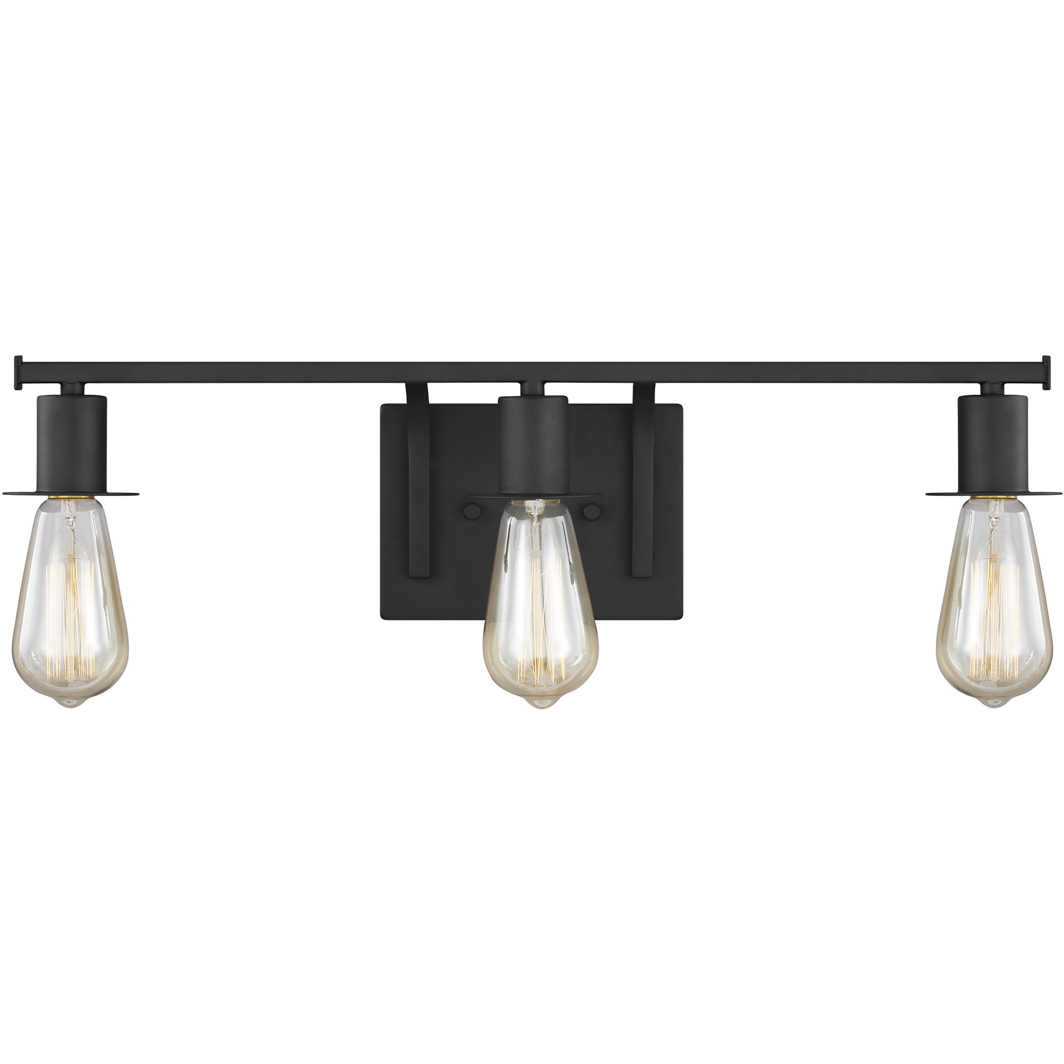 Brut 3 Light 21.75 inch Midnight Black Wall Bath Fixture Wall Light