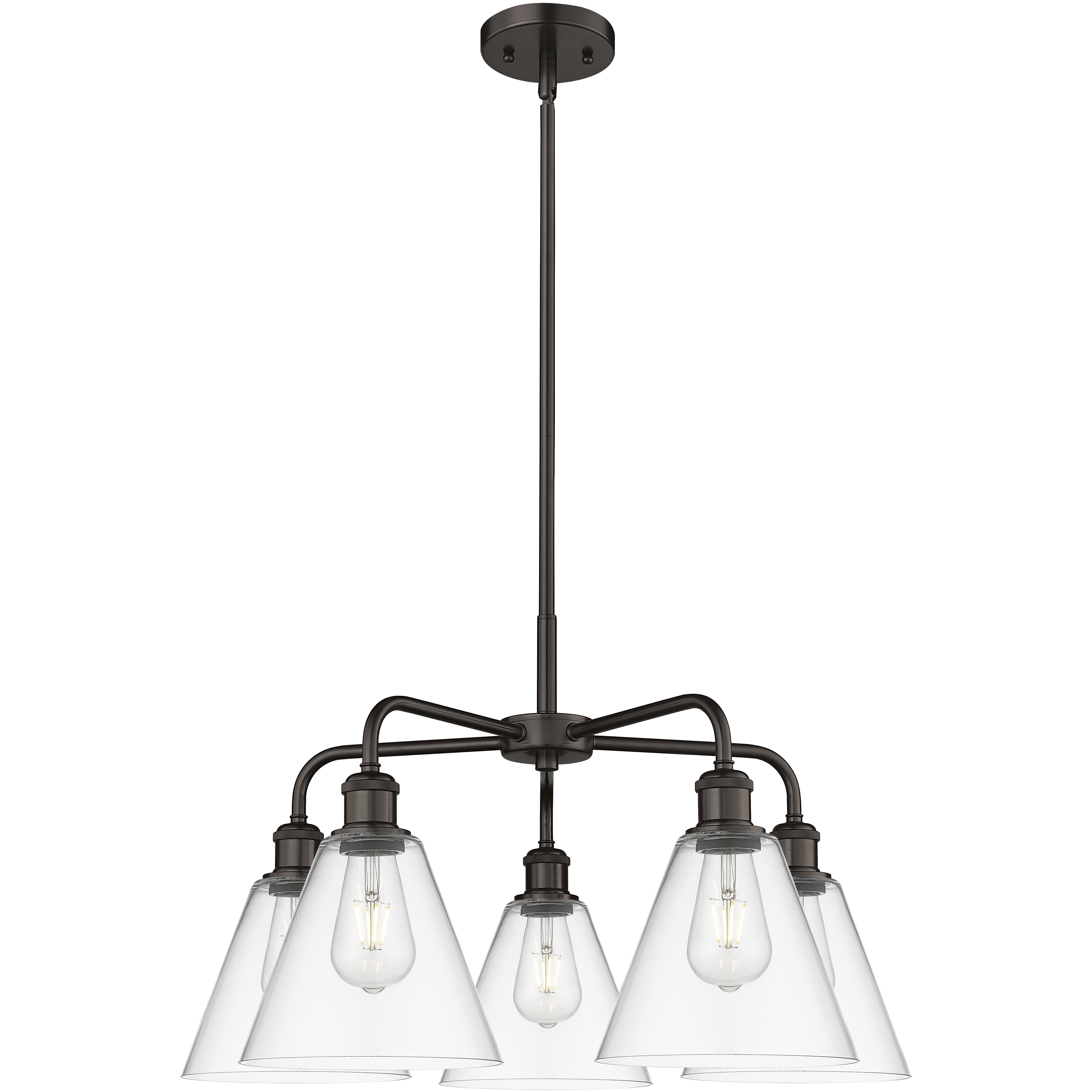 Berkshire 5 Light 26 inch Oil Rubbed Bronze Chandelier Ceiling Light in Clear Glass